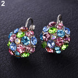 Women's Colorful Cubic Zirconia Ball Eardrop Leverback Earrings Party Jewelry