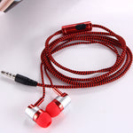 3.5mm In-Ear Headphone Sport Braided Cloth Rope Stereo Wired Earphone with Mic