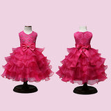 Girls Bowknt 5-Layer Skirt Princess Tutu Wedding Birthday Baptism Cake Dress