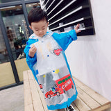 Lovely Cartoon Raincoat Children Kids Waterproof Poncho with Backpack Position