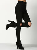 Black Skinny Ripped Denim Pant