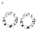 Women Fashion Punk Irregular Twisted Round Circle Hoop Earrings Jewelry Gift