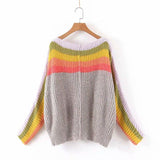 Two-color rainbow contrast sweater