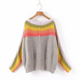 Two-color rainbow contrast sweater