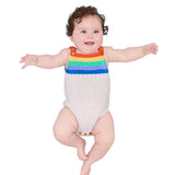 Rainbow Color Stripes Knitting Sleeveless Baby Boy Girl Romper Summer Jumpsuit