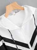Two Tone Hooded Zip Up Jacket