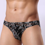 Men's Sexy See-through Flower Lace Bulge Pouch Low Rise Underwear Boxers Briefs