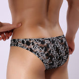 Men's Sexy See-through Flower Lace Bulge Pouch Low Rise Underwear Boxers Briefs