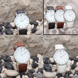 Fashion Men's Women's Geneva Faux Leather Analog Casual Quartz Wrist Watch