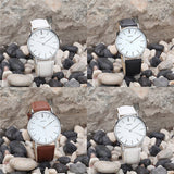 Fashion Men's Women's Geneva Faux Leather Analog Casual Quartz Wrist Watch