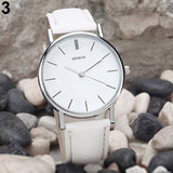 Fashion Men's Women's Geneva Faux Leather Analog Casual Quartz Wrist Watch