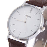 Fashion Men's Women's Geneva Faux Leather Analog Casual Quartz Wrist Watch