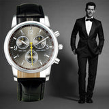 Fashion Men's Faux Leather Sport Watch Arabic Numerals Marker Quartz Wrist Watch - ENSEIGNE DENIS