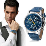 Fashion Men's Faux Leather Sport Watch Arabic Numerals Marker Quartz Wrist Watch - ENSEIGNE DENIS