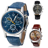 Fashion Men's Faux Leather Sport Watch Arabic Numerals Marker Quartz Wrist Watch - ENSEIGNE DENIS