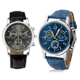 Fashion Men's Faux Leather Sport Watch Arabic Numerals Marker Quartz Wrist Watch - ENSEIGNE DENIS