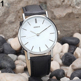 Fashion Men's Women's Geneva Faux Leather Analog Casual Quartz Wrist Watch