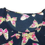 Women's Butterfly Print Chiffon Blouse Sleeveless T-Shirt Tank Top Crew Vest