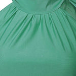 Women's Sexy Casual Pleated Halter Neck Elastic Hem Sleeveless Vest Tops