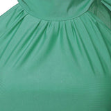 Women's Sexy Casual Pleated Halter Neck Elastic Hem Sleeveless Vest Tops