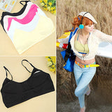 Women Sexy Halter Wrap Chest Strap Vest Solid Color Tube Top Padded Bra Camisole