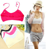 Women Sexy Halter Wrap Chest Strap Vest Solid Color Tube Top Padded Bra Camisole