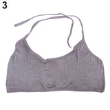 Women Sexy Halter Wrap Chest Strap Vest Solid Color Tube Top Padded Bra Camisole