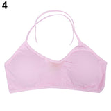 Women Sexy Halter Wrap Chest Strap Vest Solid Color Tube Top Padded Bra Camisole