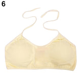 Women Sexy Halter Wrap Chest Strap Vest Solid Color Tube Top Padded Bra Camisole