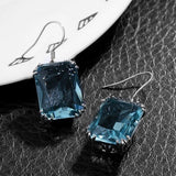 Fashion Elegant Big Rhinestone Inlaid Women Dangle Hook Earrings Jewelry Gift - ENSEIGNE DENIS