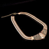 Bridal Jewelry Set Hollow Statement Women Choker Necklace Ring Bracelet Earrings