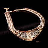 Bridal Jewelry Set Hollow Statement Women Choker Necklace Ring Bracelet Earrings