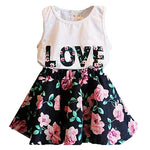 2Pcs Toddler Kids Baby Girls Clothes T-Shirt Top + Tutu Skirt Dress Outfits Set