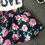 2Pcs Toddler Kids Baby Girls Clothes T-Shirt Top + Tutu Skirt Dress Outfits Set