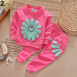 Kids Infant Baby Girl's Sun Flower T-shirt Jumper Top Pants Outfit Clothing Set