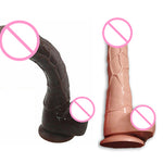 8 Inches Waterproof Beige Black Dildos Vibe Adult Product Sex Toys for Female