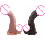 8 Inches Waterproof Beige Black Dildos Vibe Adult Product Sex Toys for Female