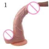 8 Inches Waterproof Beige Black Dildos Vibe Adult Product Sex Toys for Female