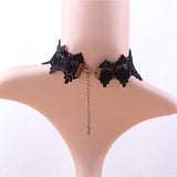 Vintage Black Rhinestone Chain Lace Choker Necklace Punk Rock Gothic Party Jewelry