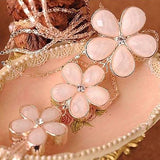 Women Vintage Rhinestone Flower Pendant Long Chain Statement Bib Necklace - ENSEIGNE DENIS