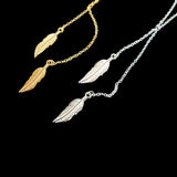 Fashion Women Elegant Boho Leaf Pendant Long Chain Sweater Necklace Jewelry
