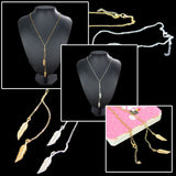 Fashion Women Elegant Boho Leaf Pendant Long Chain Sweater Necklace Jewelry