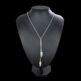 Fashion Women Elegant Boho Leaf Pendant Long Chain Sweater Necklace Jewelry