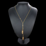 Fashion Women Elegant Boho Leaf Pendant Long Chain Sweater Necklace Jewelry