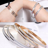 Fashion Women's Hoop Circle Frosted Bangle Bracelet Charm Jewelry Present - ENSEIGNE DENIS