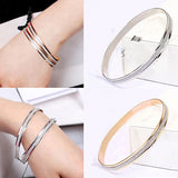 Fashion Women's Hoop Circle Frosted Bangle Bracelet Charm Jewelry Present - ENSEIGNE DENIS
