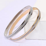 Fashion Women's Hoop Circle Frosted Bangle Bracelet Charm Jewelry Present - ENSEIGNE DENIS