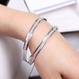 Fashion Women's Hoop Circle Frosted Bangle Bracelet Charm Jewelry Present - ENSEIGNE DENIS