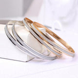 Fashion Women's Hoop Circle Frosted Bangle Bracelet Charm Jewelry Present - ENSEIGNE DENIS