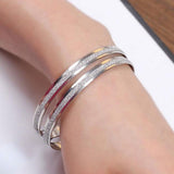 Fashion Women's Hoop Circle Frosted Bangle Bracelet Charm Jewelry Present - ENSEIGNE DENIS